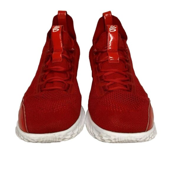 Under Armour Steph Curry 8 Flow TB 3024785-605 Red Patent White Men's 14 Shoes - Picture 3 of 11